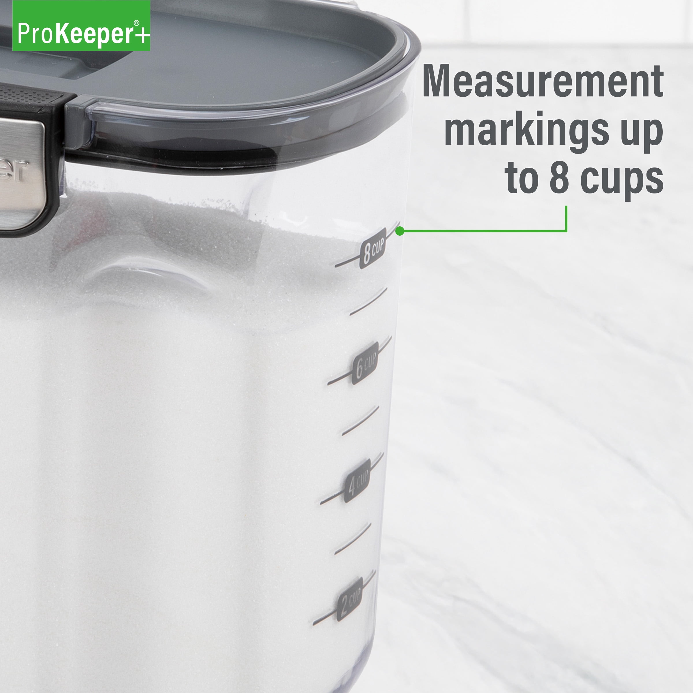 ProKeeper+ Airtight Sugar Storage Container with Flip-to-Pour Spout and Stainless-Steel Latch