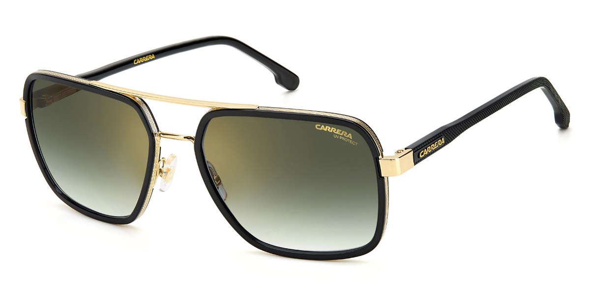 Carrera CA 256/S Metal Unisex Square Sunglasses Gold/Black 58mm Adult