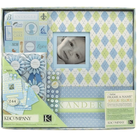 K&Company Post Bound Scrapbook Kit Boxed 12"X12"-Little House Baby Boy, Pk 1