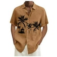 thumbnail image 1 of Designer Spring Summer Men's Casual Cotton Solid Color Short Sleeve Shirts Loose Shirts 4XL, 1 of 5