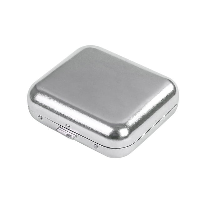 Cenicero de bolsillo, caja de cenicero de metal Cenicero de bolsillo de hojalata Cenicero de bolsillo cuadrado de acero inoxidable Cenicero de metal gris claro con tapa para fumar