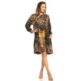 thumbnail image 5 of Sakkas Eloisa Women's Long Sleeve Swing Tunic Shift Dress Pockets Floral Print - 576-Black - L/XL, 5 of 5