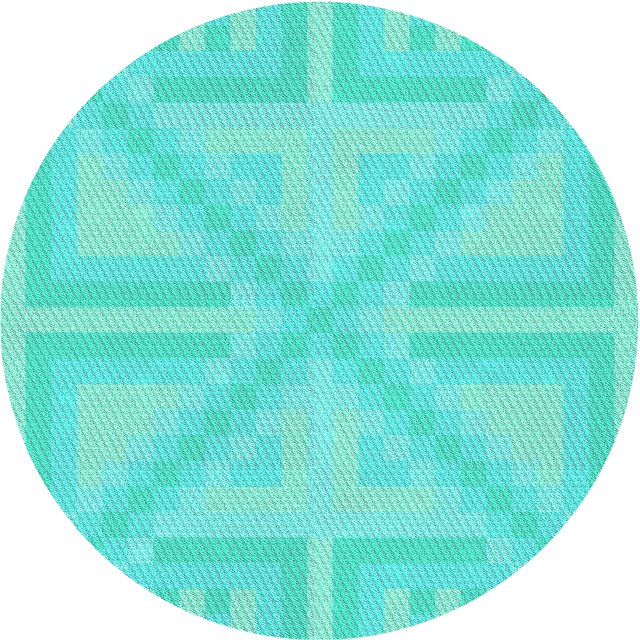 Ahgly Tapis Rond Lavable en Machine Intérieur Transitionnel Turquoise Foncé Vert, 4 Pieds Rond