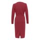 thumbnail image 2 of Vestido largo plisado de color liso con cuello en V profundo para mujer: manga larga, poliéster, estilo sexy y elegante, para fiestas y vacaciones., 2 of 4