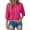 Hot Pink plus size summer blouse a1, variant on Women Plus Size Summer Blouse 3/4 Sleeve Button Down Collared Casual Shirt Solid Basic Top for Vacation Office, Pink M