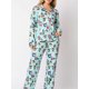 thumbnail image 1 of Conjunto de pijama navideño para mujer 2025, camisa de manga larga con estampado de Papá Noel y pelota y pantalones elásticos para estar en casa, ropa de dormir cómoda, 1 of 1