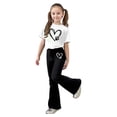thumbnail image 3 of Gaexia Girls Size 9/10 Outfits,Stylish Girls Casual Outfit Flare Pants and Short Sleeve Top Comfortable Playwear Two Piece Summer Fashion Clothes,110, 3 of 5