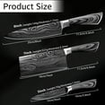 thumbnail image 7 of Kitchen Knife 5" Utility Knives Stainless Steel Japanese Chef Knives Damascus Laser Vegetables Slicing Fruits Paring Knife with ABS Ergonomic Handle,Gray, 7 of 7