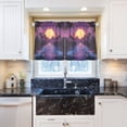 thumbnail image 5 of Yayeee Kitchen Curtains Tier Pair Light Filtering 27"x24" Rod Pocket Short Cafe Window Panel, Blue Neon Road, 5 of 7