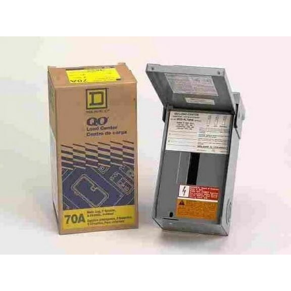 Square D Main Lug Load Center 70 Amp 2 Space Boxed
