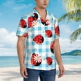 thumbnail image 5 of Disketp Hawaiian Shirts For Men,Flowers And Lady Bugs Print Mens Casual Short Sleeve Button Down Shirts Beach Shirt, 5 of 8