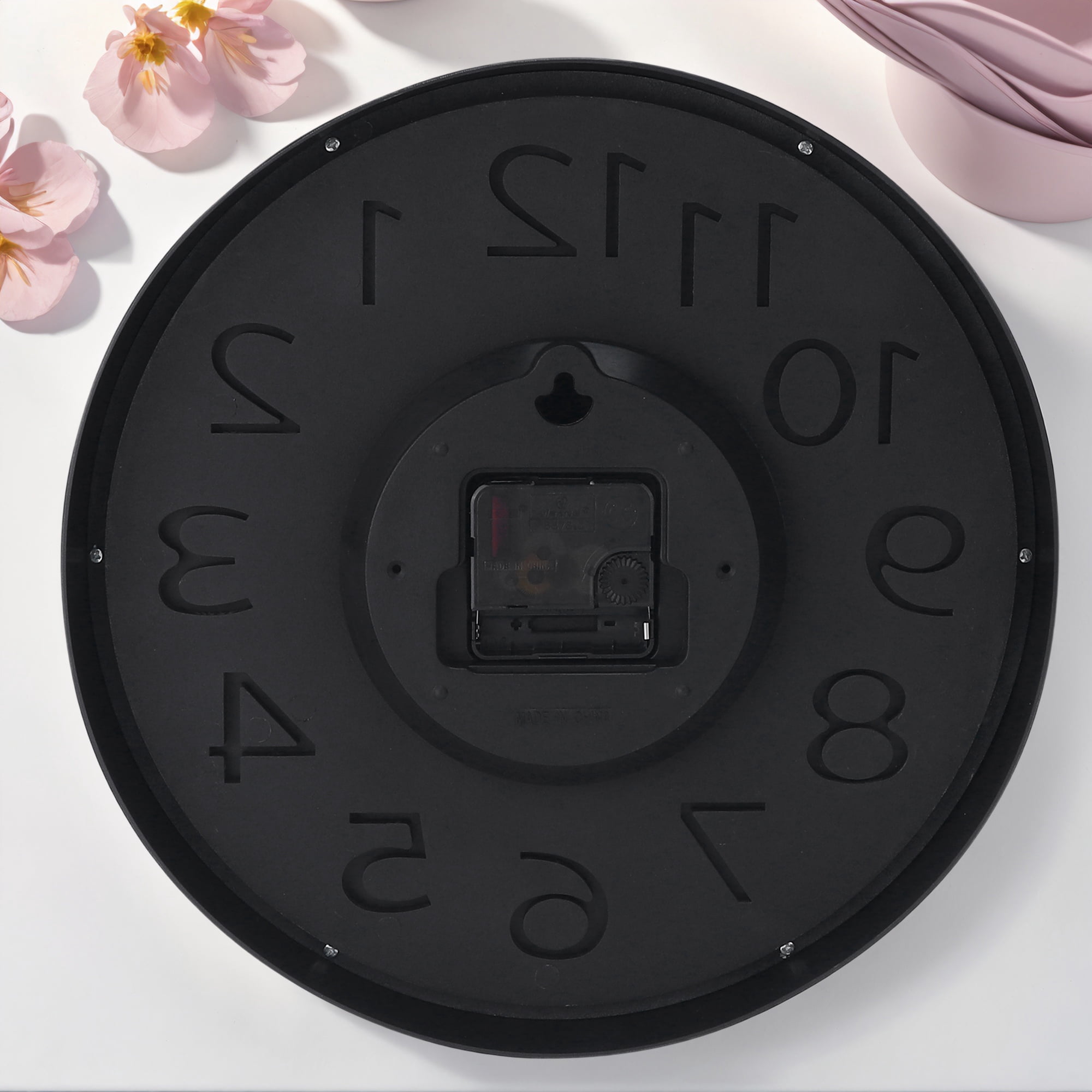 Unique Bargains Non-Ticking Battery Operated Wall Clock Grey