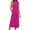 Hot Pink, variant on Dresses for Women Solid Color Round Neck Sleeveless Maxi Dress with Pockets and Side Slits Fashion Outfit L
