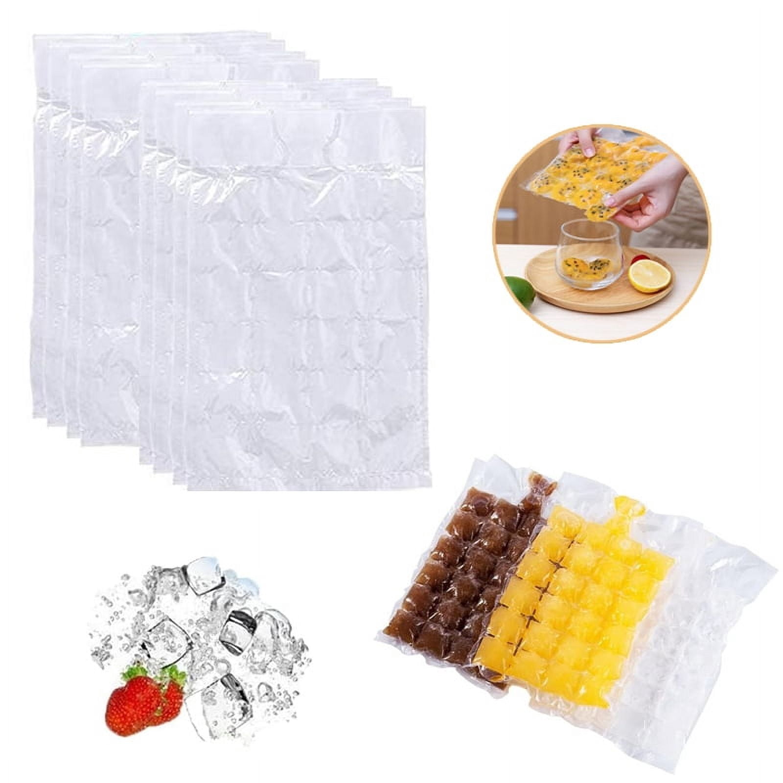Disposable Self Seal Freezing Ice Cube Bag,Easy Release Molds,Cocktail Whiskey Ice Cubs,Cold Ice Pack Cooler Bag for Chill Drink