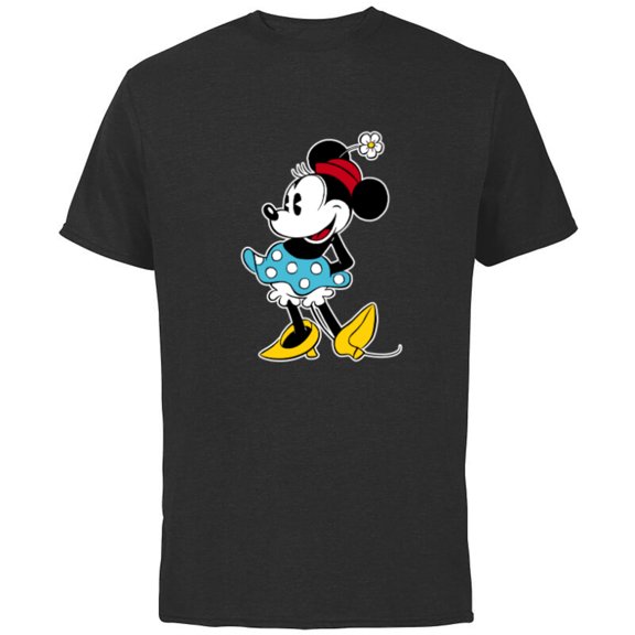 Disney Minnie Mouse Flower Hat - Short Sleeve Cotton T-Shirt for Adults -Customized-White