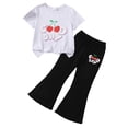 thumbnail image 4 of Gibobby Girls Two Piece Set for Girls Short Sleeve T-Shirt Top and Flared Pants Sets 12 18 24 Months 2T 3T 4T 5T Girls Summer Clothes Girls(3-4 Years,E), 4 of 4