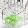 thumbnail image 4 of Large Pull-Out External Parrot Feeder and Transparent Hanging Bird Bath for Cage - No Mess Design with Pull-Out Tray, Two Food Slots for Small Medium Birds, Easy to Fill and Clean, 4 of 7