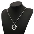 thumbnail image 4 of Guodhu Silver Plated Double Circle Necklace, Long Zircon Necklace Sweater long Chain Jewelry for Women Statement Necklace for Women Gift for Her, 4 of 9