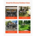 thumbnail image 6 of KFFKFF Outdoor Patio Dining Table, 59-inch Rectangular Metal Steel Slat Design for 4-6 People, Featuring 1.5-inch Umbrella Hole, Durable Furniture for Lawn, Garden, Porch, and Backyard, Black, 6 of 9