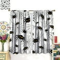 thumbnail image 2 of Halloween Curtains，Funny Pumpkin Bats Horror Forest Castle Pattern Drapes Window 2 Panel Rod Pocket Curtain for Girls Boys Bedroom Living Room Decor 28" W X 40" L, 2 of 6