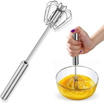 GIXUSIL Stainless Steel Whisk Set 2 Piece,10 Inches,Egg Whisk,Push Whisk,Silver