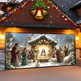 thumbnail image 3 of Merry Christmas Background Banner for Party Decoration - 7x16 Ft Santa Photography Garage Door, 3 of 4