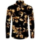 thumbnail image 3 of Camisa de manga larga con estampado 3D de cadena de flores doradas a la moda para hombre, ropa informal de diseñador de lujo para hombre, camisas con botones de solapa, 3 of 5