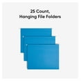 thumbnail image 3 of Standard Hanging File Folders, 25 Count, Sky Blue, 1/5-Cut Adjustable Tabs, Letter Size (64068), 3 of 7