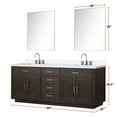 thumbnail image 4 of Shelter 84 in W x 22 in D Brown Oak Double Bath Vanity, Carrara Marble Top and 36 in Mirrors, 4 of 9