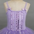 thumbnail image 4 of IBTOM CASTLE Toddler Kid Girls Sequins Fringes Camisole Ballet Dance Dress Glitter Feather Tutu Skirted Leotard Ballerina Dancewear 7-8 Years Purple, 4 of 8