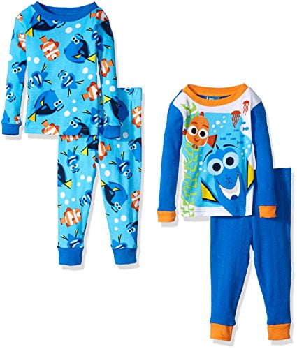 Disney Disney Boys Finding Dory 4 Piece Cotton Pajama Set Blue 18 Months Walmart Com Walmart Com