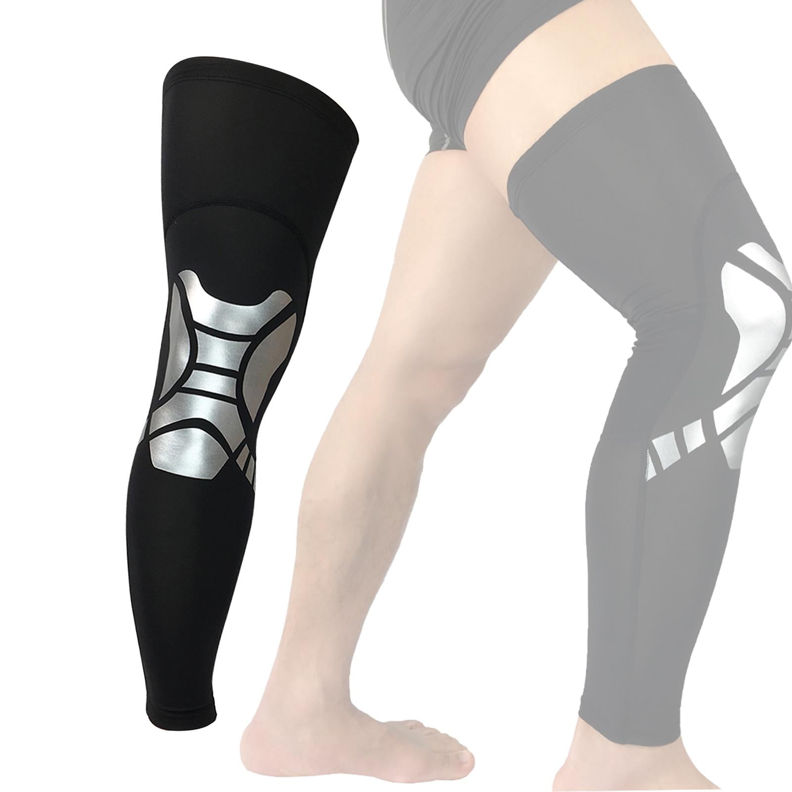 Baoblaze 3x1X Knee Sleeve Compression Brace Support Sport Joint Pain Arthritis Relief Black and Sliver XL 3 Pcs