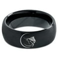 thumbnail image 2 of Tungsten Marlin Marlins Sea Animal Creature Fish Band Ring 8mm Men Women Comfort Fit Black Dome Brushed Polished, 2 of 4