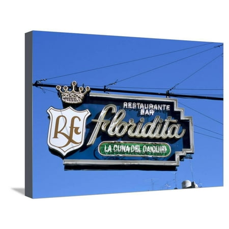 Floridita Restaurant and Bar Where Hemingway Drank Daiquiris, Havana, Cuba, West Indies Stretched Canvas Print Wall Art By R H