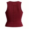 thumbnail image 6 of Ohufall Women's Solid Color Tank Tops V Neck Sleeveless Ribbed Tops Slim Stretch Sport Summer Fashion Tank Top, 6 of 6