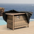 thumbnail image 2 of Nuu Garden Fire Pit Cover Rectangular Water-Resistant Oxford Fabric with PVC Coating 43'' L x 24'' W x 25'' H Outdoor Fire Pit Table Cover for Rectangular Fire Pit, Black, 2 of 9