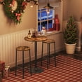 thumbnail image 3 of HOOBRO Cocktail Table  27"-35.4" Height-Adjustable Round Bar Table Living Room Dining Room Bistro Rustic Brown BF58BT01G1, 3 of 10