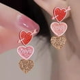 thumbnail image 3 of Cheapark Valentine's Day Collection Earrings Color-Blocked Sparkling Heart Acrylic Drop Earrings Gift Fashionable Women's Ear Jewelry Romantic Holiday Accessory, 3 of 6
