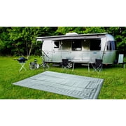 Auto Drive 9 x 12 Reversible Grey Greek Key RV Outdoor Patio Mat, Perfect for RV Patios and Garden Patios, Polypropylene