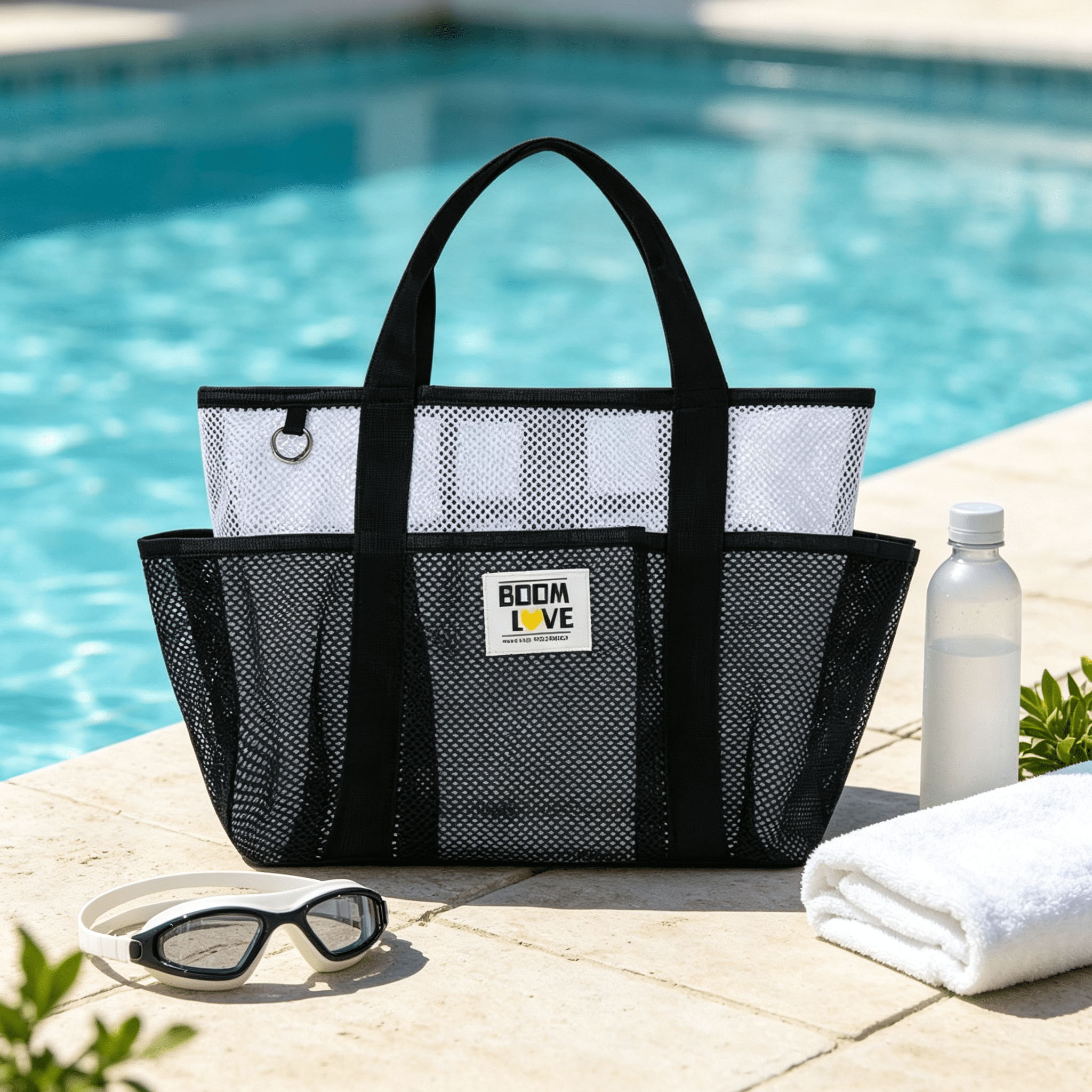 Summer Pool Beach Handbag Quick Drying Mesh Storage Bag