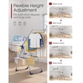 thumbnail image 3 of Sakugi Clothes Drying Rack, 2-Tier Foldable Laundry Drying Rack for Clothing with 32 Rods, Rustproof, Freestanding, for Indoor & Outdoor, 55" x 22.8" x 36.5", Silver and Blue, 3 of 9