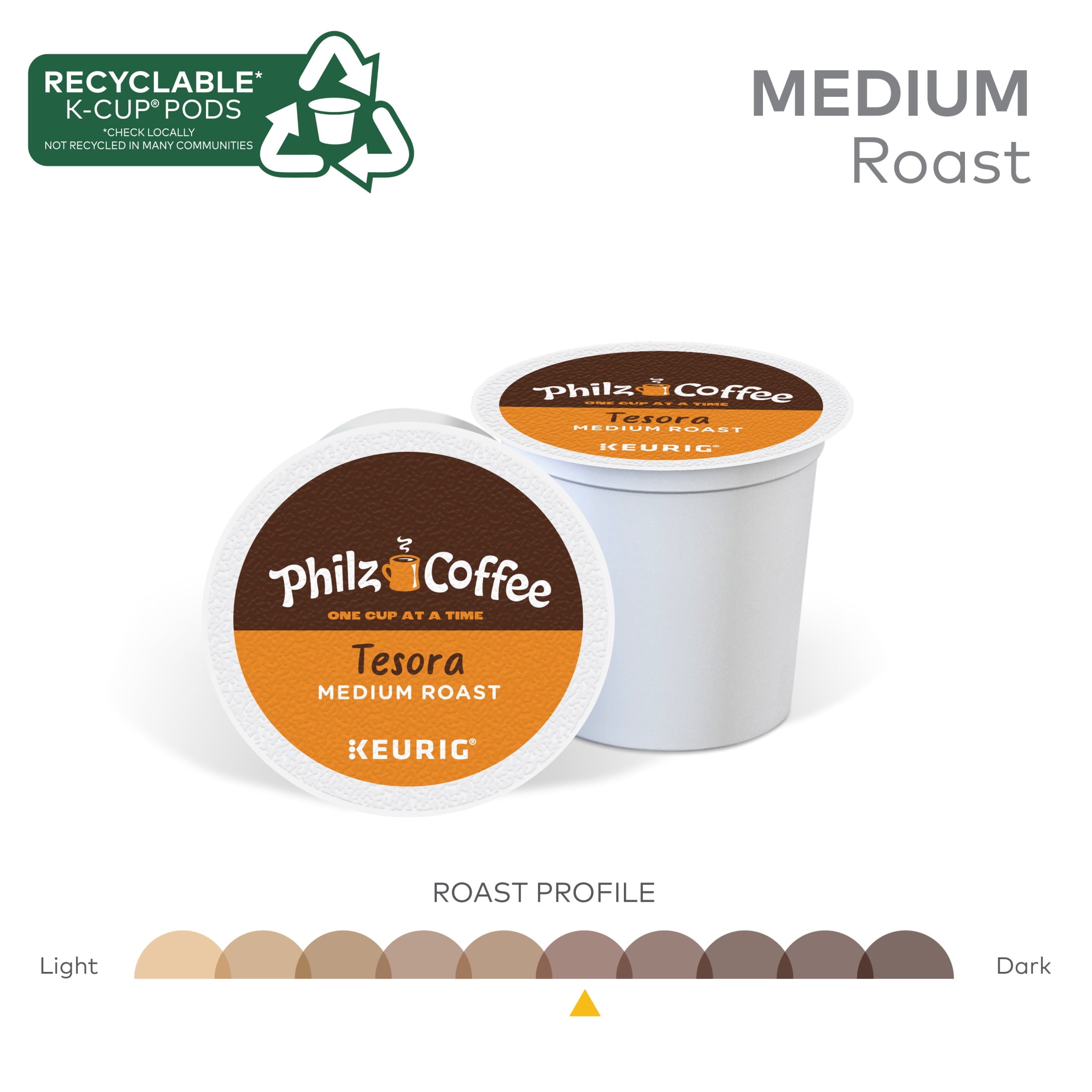 (3 pack) Philz Coffee, Tesora Medium Roast K-Cup Coffee Pods, 10 Count