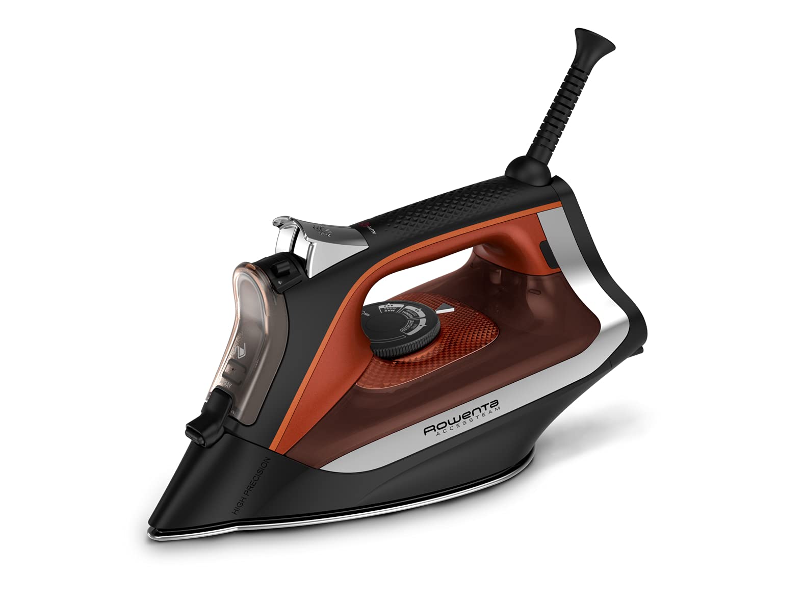 Rowenta Iron Steamer for Clothes, Stainless Steel Soleplate Steam Iron, Microsteam Holes, 1700 Watts, Lightweight, Auto-off, Black, DW2360