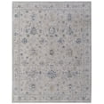 thumbnail image 2 of 7' X 10' Ivory Taupe and Blue Floral Power Loom Worn Faded Area Rug With Fringe, 2 of 3