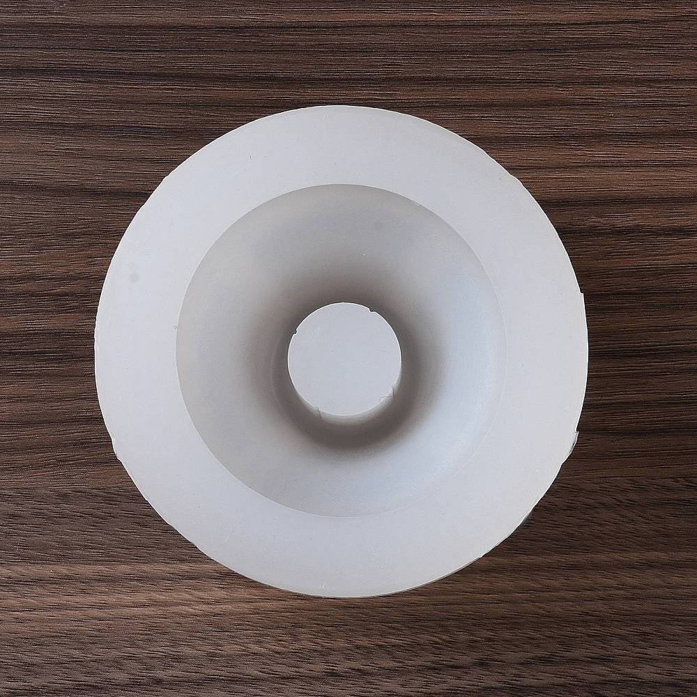 2pc DIY Round Candlestick Silicone Molds Funny Beijing Hot Pot Shaped Candle Holder Molds for Resin Gesso Cement Craft Making White 9.5x5.7cm