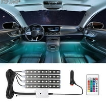 FZPJJNB RGB Auto Car Floor Decoration Lights Lamp Strips 36LED Remote Control Colorful,C08