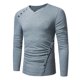 thumbnail image 2 of pstuiky Camisas de manga larga de invierno para hombre, Camiseta de manga larga con cuello redondo y botones irregulares de color liso para hombre Tops casuales para hombres xl, 2 of 9