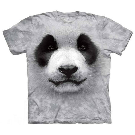 Panda Bear Face T-Shirt Oversized Mountain Print Animal 100% Cotton Adult