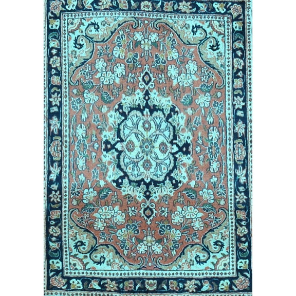 Ahgly Company Indoor Rectangle Persian Light Blue Traditional Area Rugs, 5' x 7'