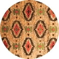 thumbnail image 1 of Ahgly Company Indoor Round Southwestern Orange Country Area Rugs, 4' Round, 1 of 1